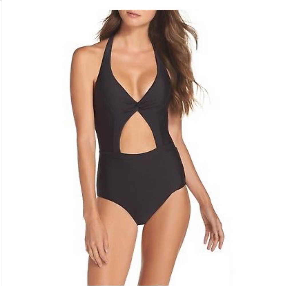 Rebecca Virtue Black one piece cut out swim suit - Picture 4 of 8